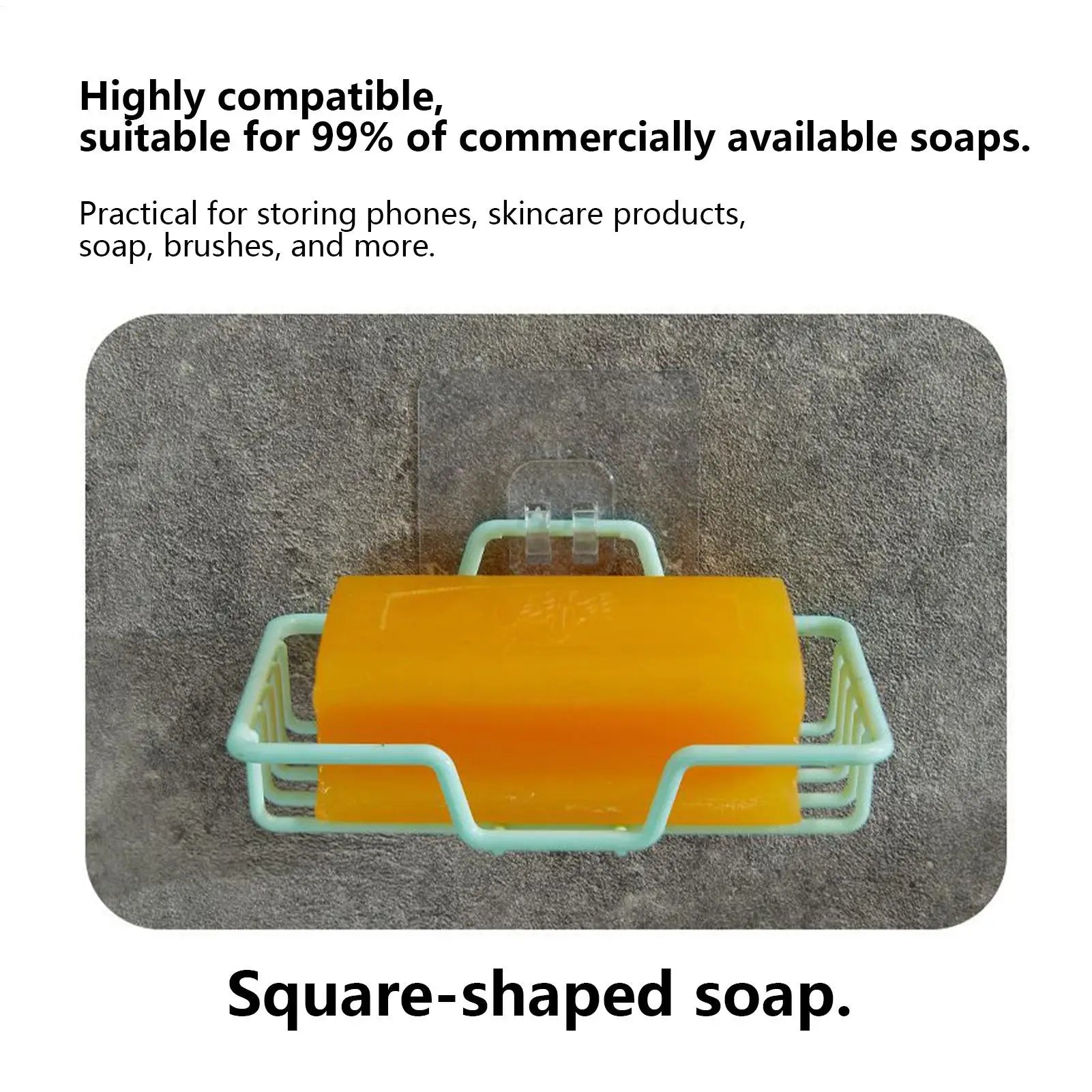 Shower Soap Holder Adhesive Storage Wall Mounted Soap Dish Organizer Container Saver Sponge Holder Organization Storage Zpaxo