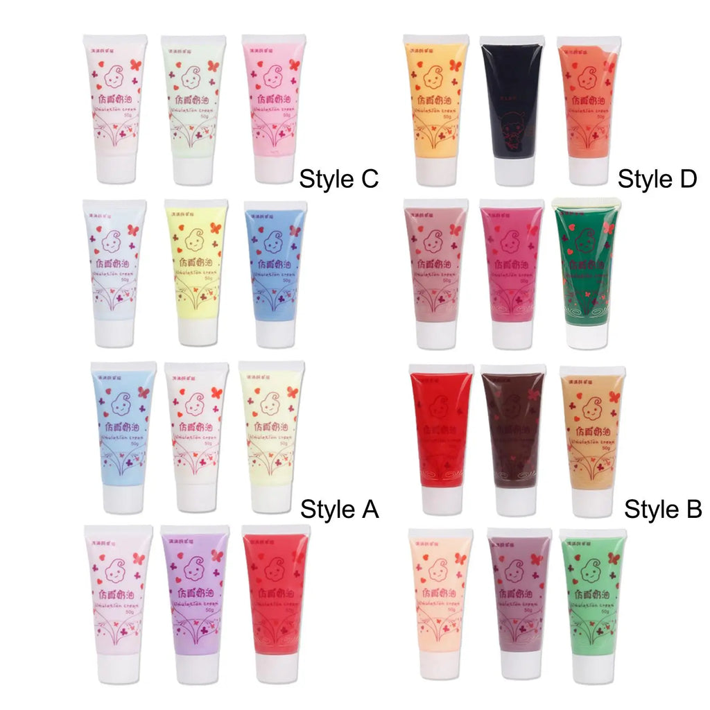 6x Cream Clay Glues DIY Phone Case Cream Adhesive Simulation Whipped Cream Glue Set Handmade for Mirror Jewelry Making Crafting Zpaxo
