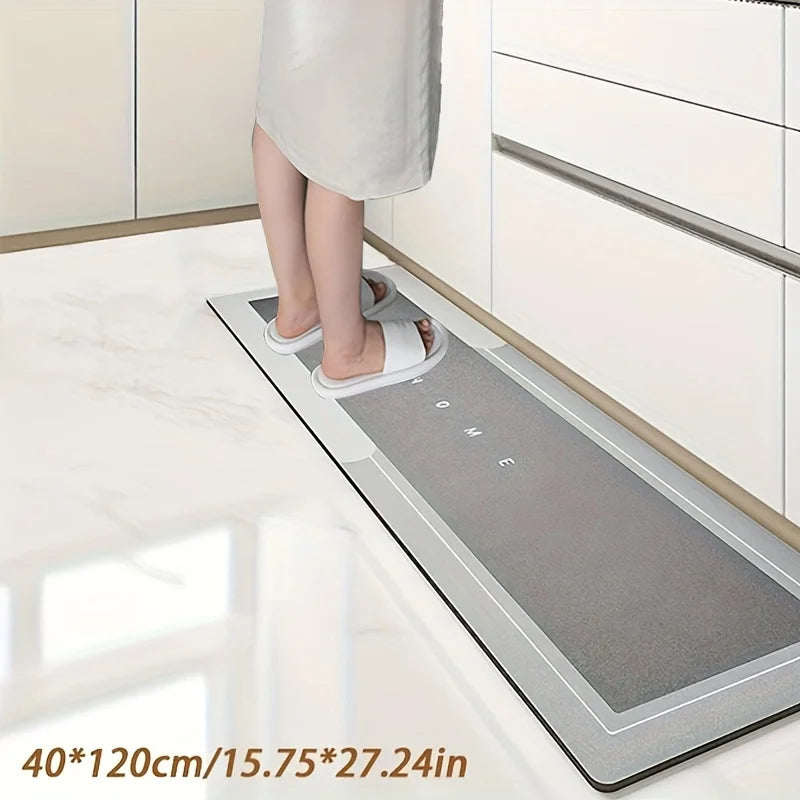 Ultra-absorbent Diatomite Floor Mat Quick-drying Non-slip Perfect Zpaxo Light Grey 120cm