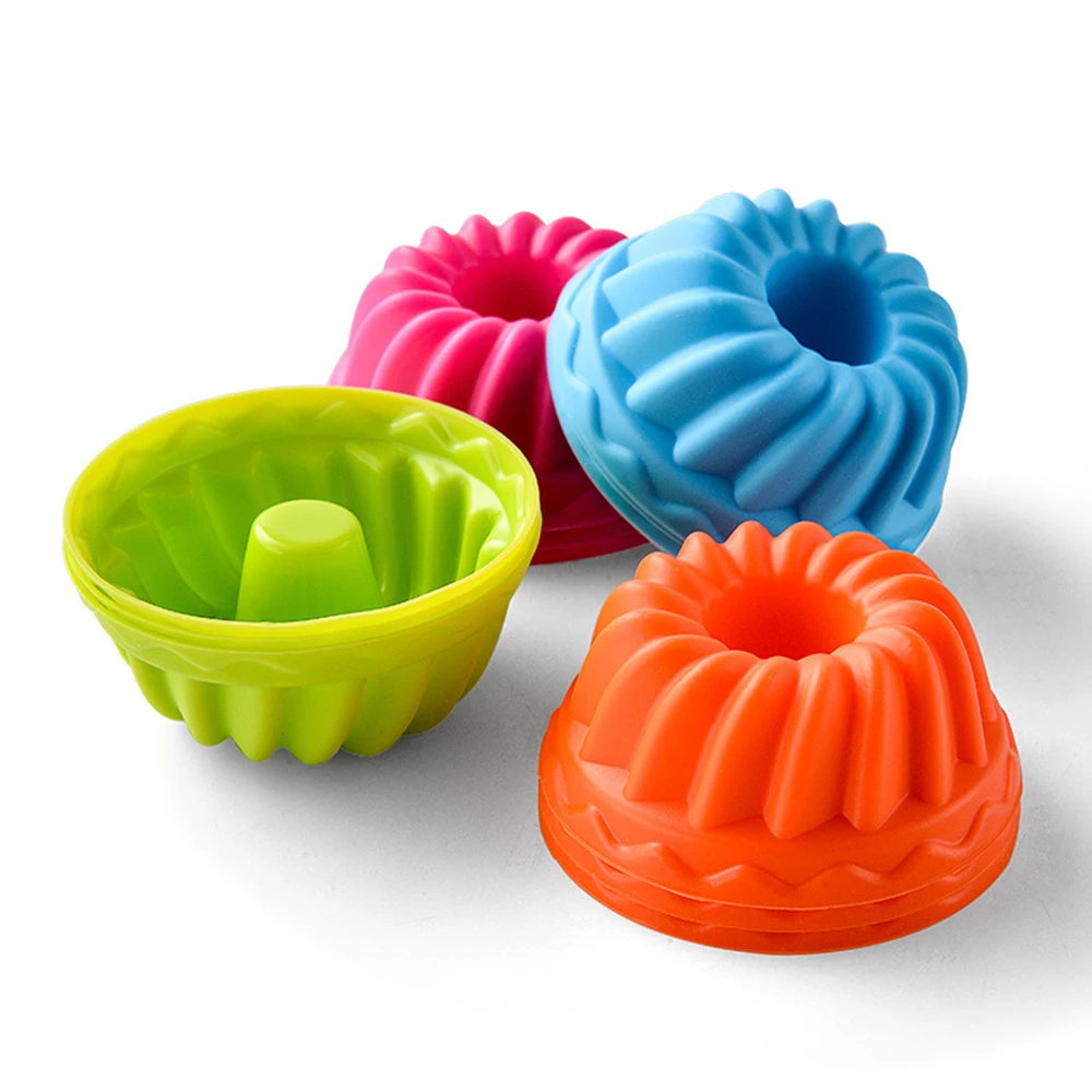 6Pcs Silicone Cake Molds Muffin Cake Cups Egg Tart Cupcake Dessert Baking Mold Bakeware Tools Color Random Zpaxo 6pcs color random