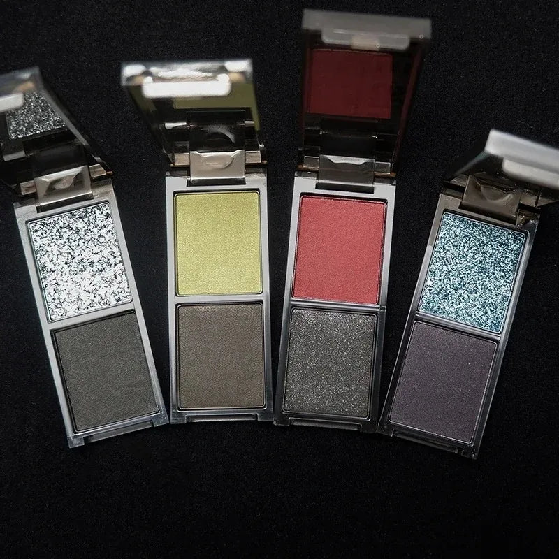 Two-color Black Red Eyeshadow Palette Multifunctional Makeup Silky