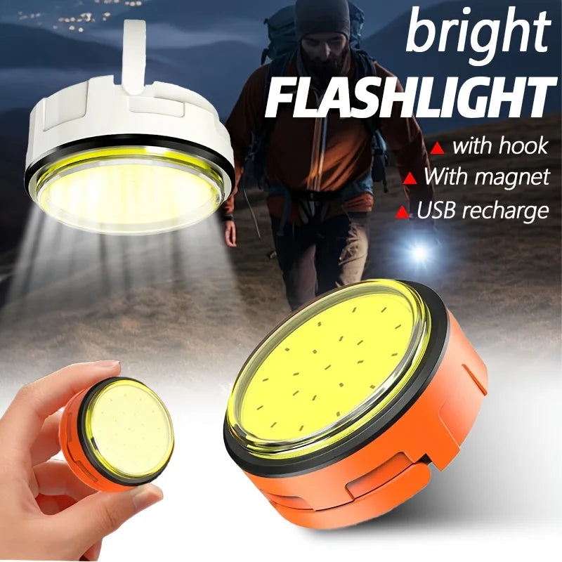 Magnetic COB LED Camping Lantern – 3-Mode Rechargeable Mini Light