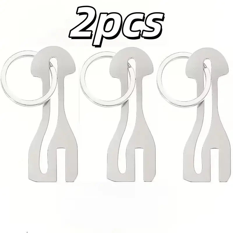 2pcs Reusable Shopping Cart Token – Stainless Steel Lock Chain, Detachable Key Ring for Carts Zpaxo 2pcs