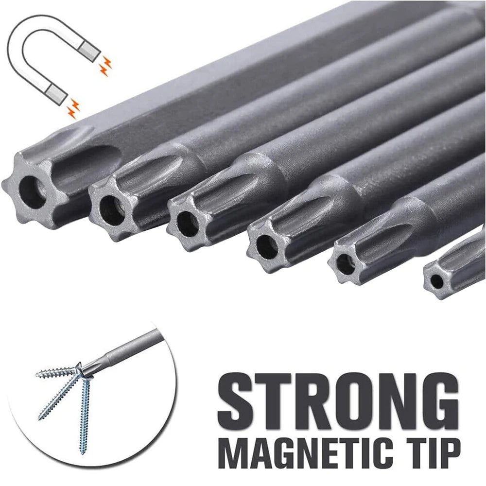 12 PCS Torx Security Bit Set S2 Steel Magnetic Security Screwdriver Set 50/100mm Star Screwdriver Set for Shark Vacuum T6-T40 Zpaxo