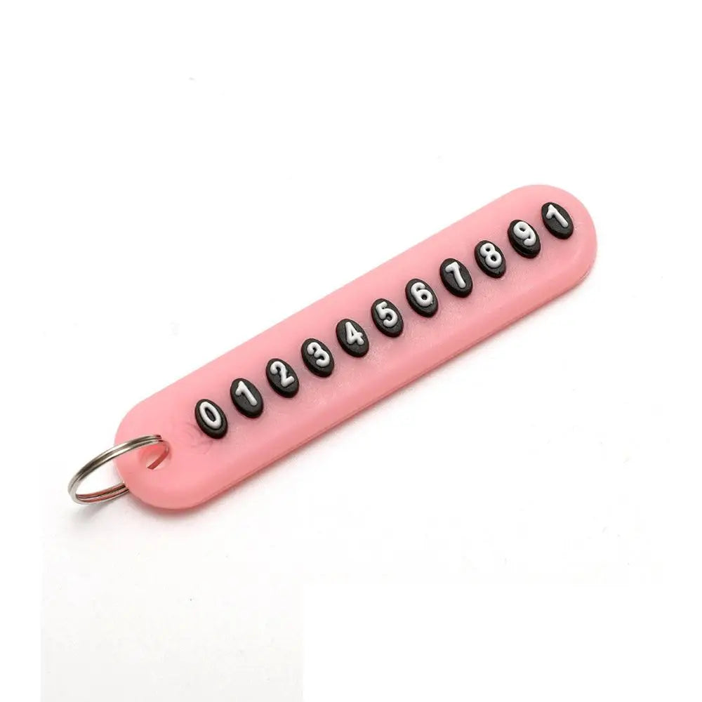 Vehicle Accessories Portable Temporary Parking Anti-lost Key Chain Key Pendant Phone Number Key Ring Phone Number Plate Card Zpaxo