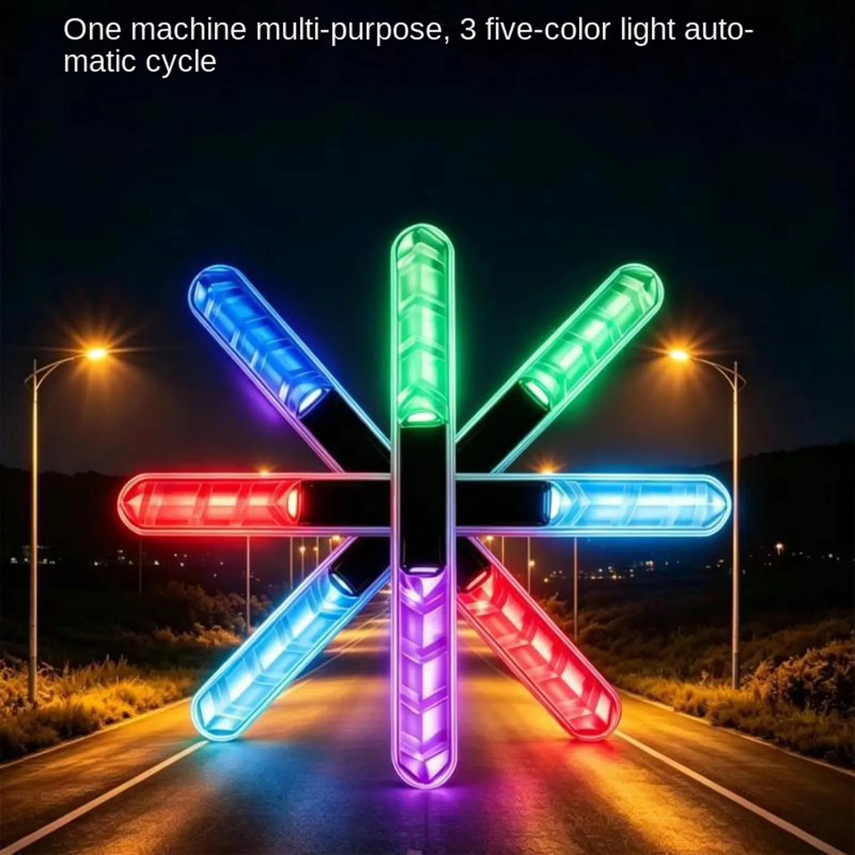Solar Car Door Edge Guard Warning Light Colorful LED Flashing Strip Zpaxo