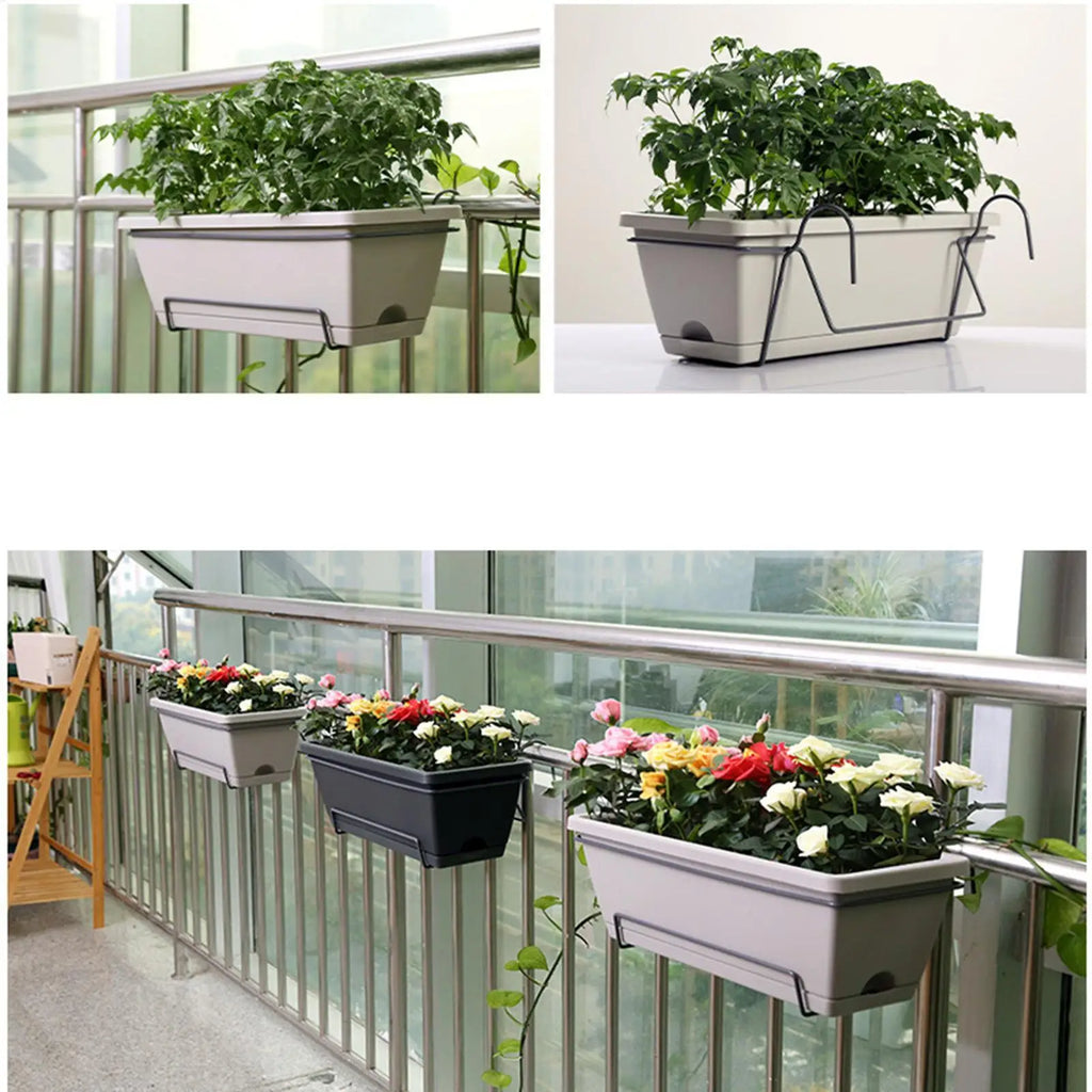 Window Box Brackets Metal Flower Pot Rack Planter Holder Railing