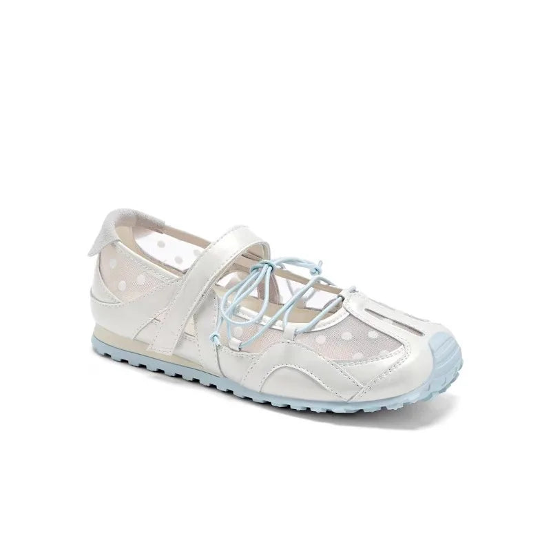 Women's Wave Point Comfortable Hollow Out Breathable Single Shoes Zpaxo