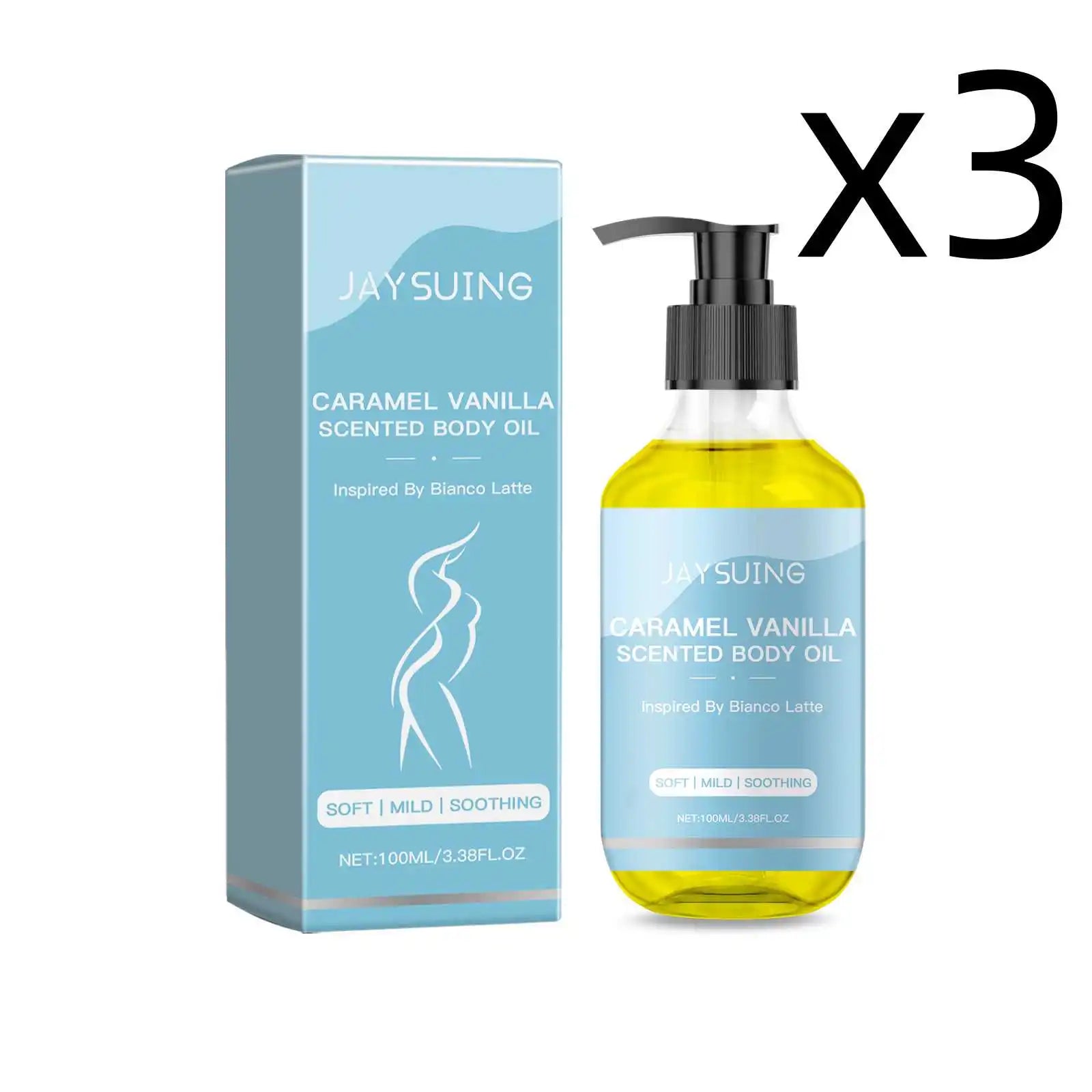 Caramel Vanilla Body Oil – Moisturize, Repair & Smooth Skin Body Care Oil Zpaxo 3x100ml