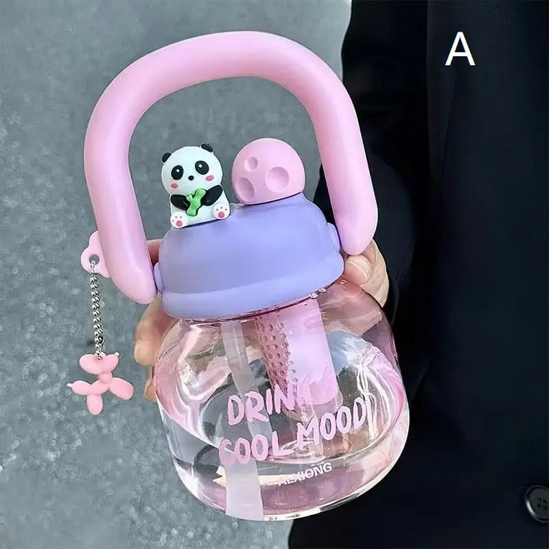 1Pcs 800ml Carrying Kettle Large Capacity High Aesthetic Value Straw Water Cup Tea And Water Separation Large Belly Cup Zpaxo 0.8L A