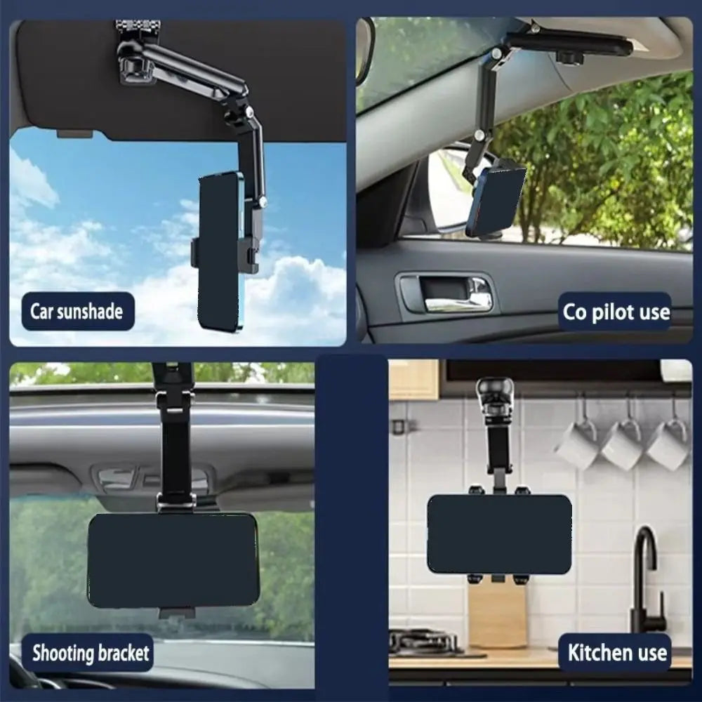 Multifunctional Sun Visor Phone Holder Anti-Shake Stable 360° Rotating Phones Stand Durable Adjustable Navigation Holder Zpaxo