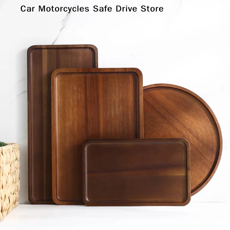 Wooden Tray Whole Walnut No Splicing Serving Board Natural Cut Trays