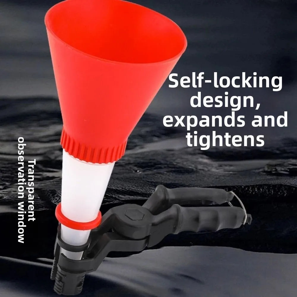 Leak-Proof Car Engine Oil Funnel Set Precision Clamp Oil Filling Kit Adjustable Bracket Car Refueling Funnel Zpaxo