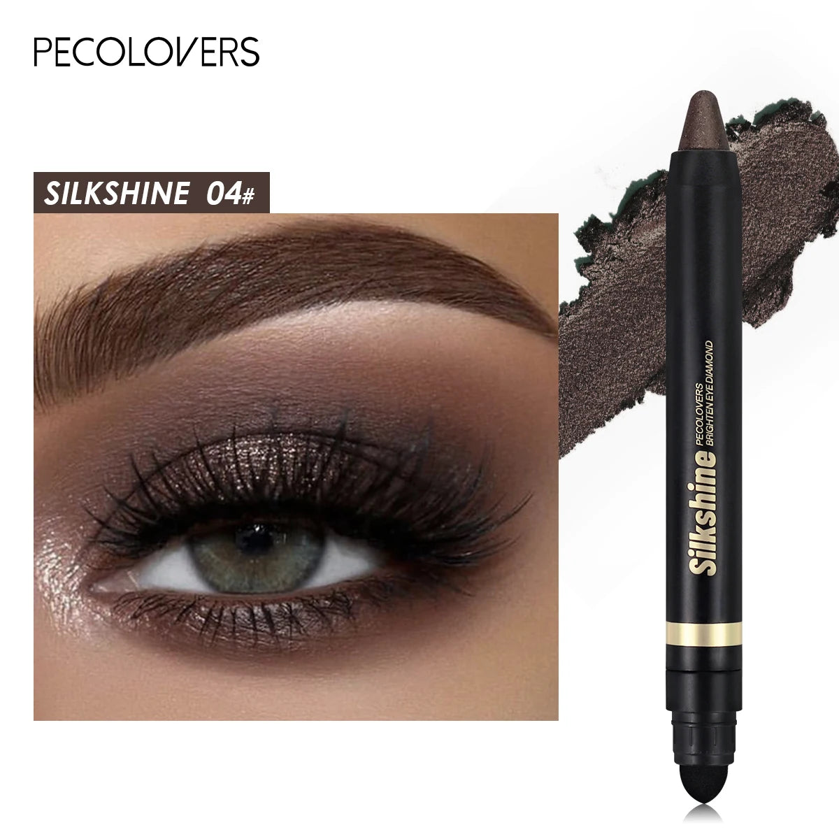 Smoky Eyeshadow Pencil Stick Waterproof Pearlescent Metallic Glitter Eye Shadow Highlighter Pen Makeup Tool Zpaxo 04