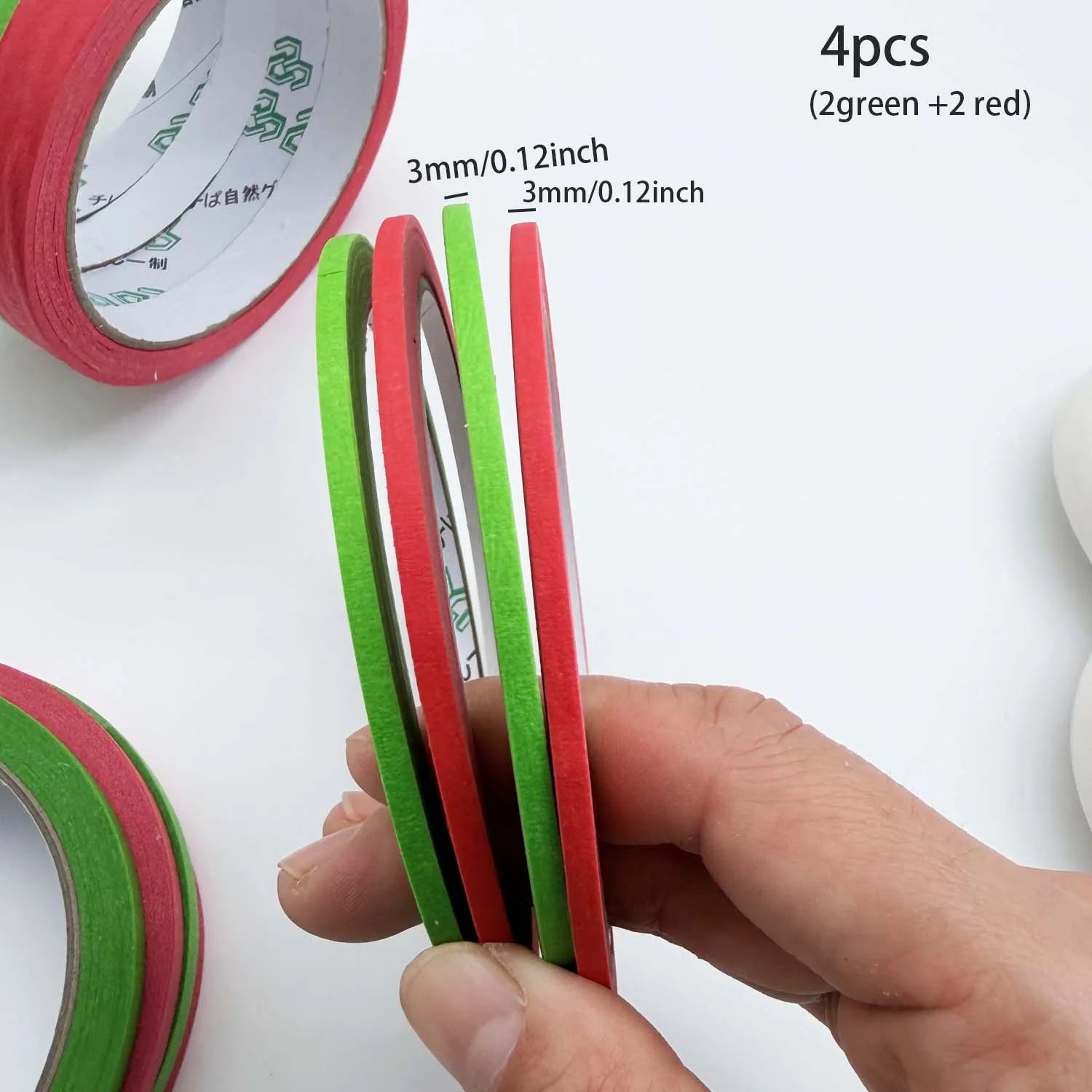 3 Pack Green Painters Tape - Masking Tape 3 size Wide, Smart Adhesion, Indoor & Outdoor - Paint Tape for DIY, Labeling, Art, Car Zpaxo 3mm 4pcs