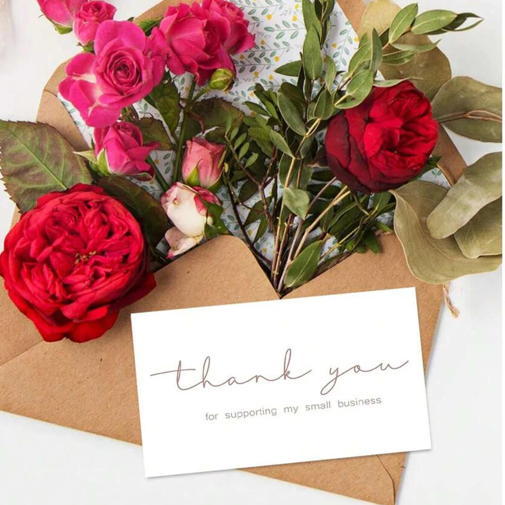 50/100Pcs Thank You Cards For Supporting My Small Business Cards Bulk Customer Appreciation Card Packaging Supplies Zpaxo