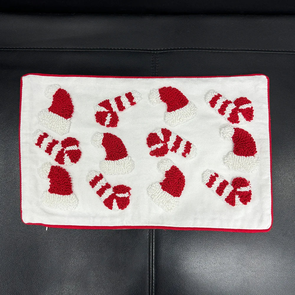 Canvas Tufting Pillow Cover Sofa Decoration Xmas Home Chair Cushion Zpaxo Xmas 50X30 See below for size descriptions