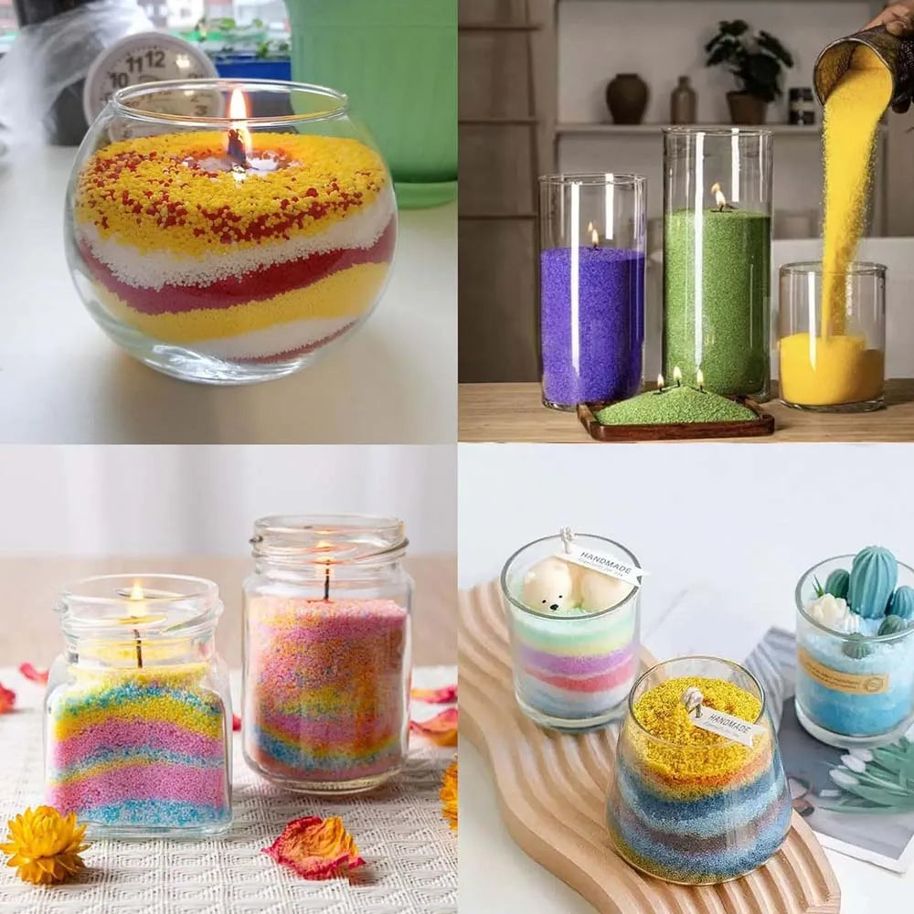 10-Color Pearl Sand Wax Particles – Ice Flower Candle Making Kit Candle Making Wax Zpaxo