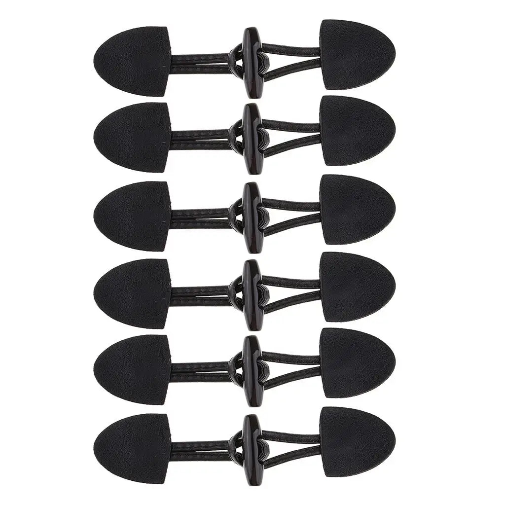 6 Pairs/Set Horn Toggle Closure Clasp Clothing Garment Ornaments Fasteners Black PU Leather Duffle Coat Sewing Crafts Zpaxo Black