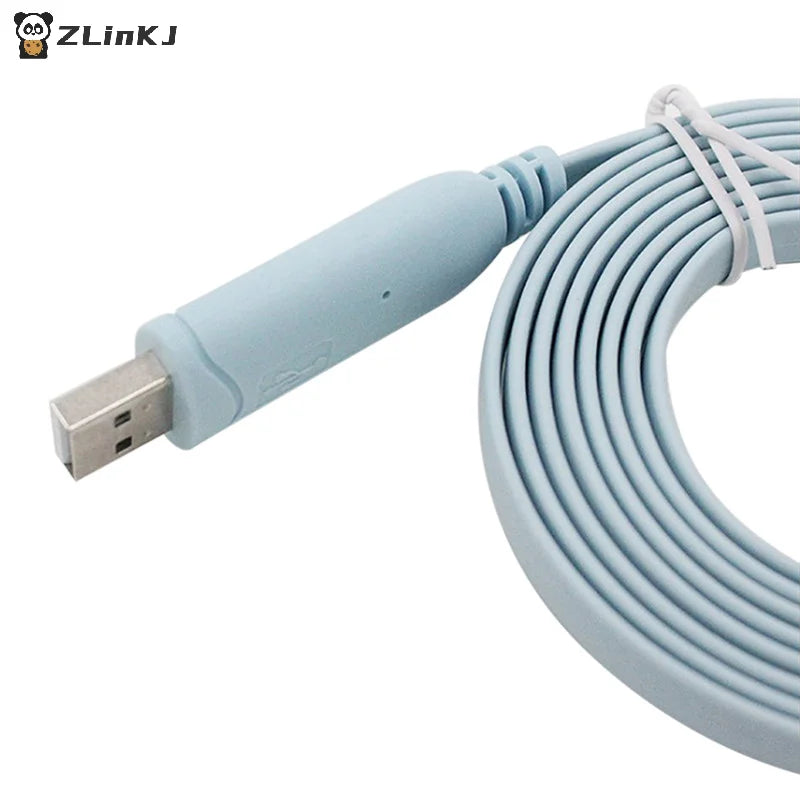 ▶1PCS USB to RJ45 Console Cable RS232 Serial Adapter for Router RJ 45 8P8C Converter USB Console Cable Switch Control Cable Zpaxo