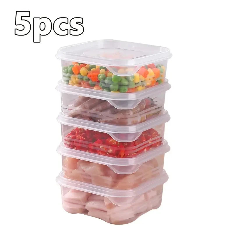Stackable Microwave-Safe Food Containers for Veggies, Meat, Ginger, Grains - Kitchen & Camping Use Zpaxo 5pcs