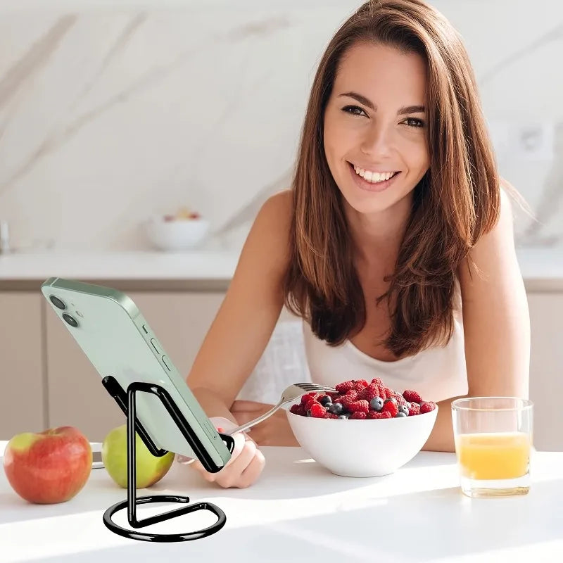 Cute Silver Metal Cell Phone Stand Desk Holder Compatible Iphone Ipad