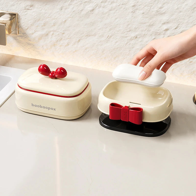 Portable Leakproof Soap Dish Lid Draining Layer Travel Bar Holder Zpaxo