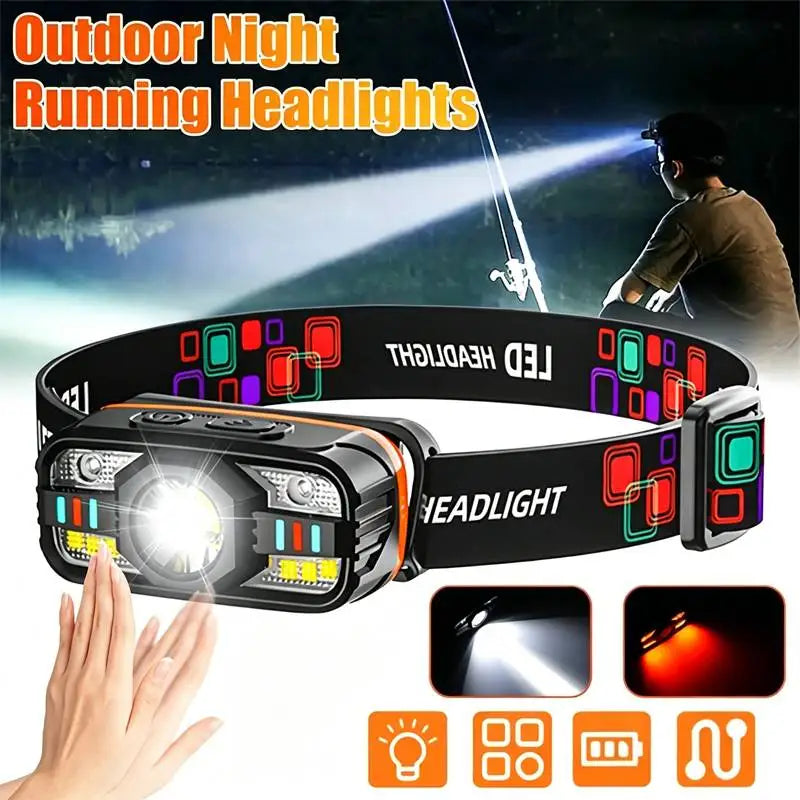 Rechargeable Motion Sensor Headlamp Bright LED Red Light IPX4 Zpaxo