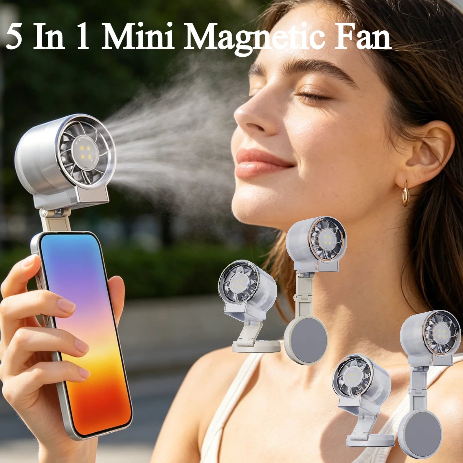 Multifunction Magnetic Foldable Fill Light Mini Fan Portable Outdoor