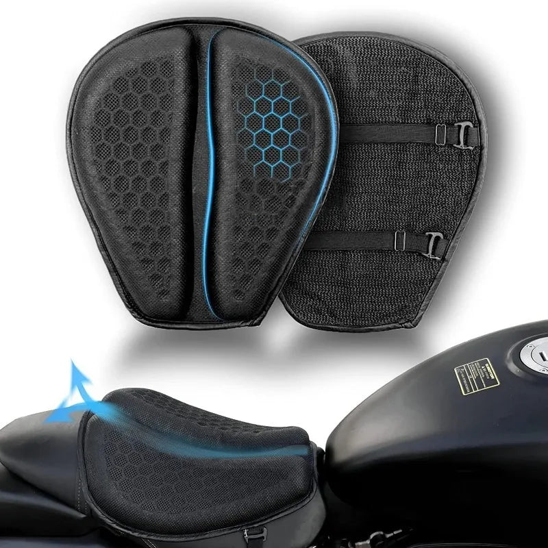 3D Honeycomb Anti-slip Motorcycle Gel Seat Cushion Pressure Relief
