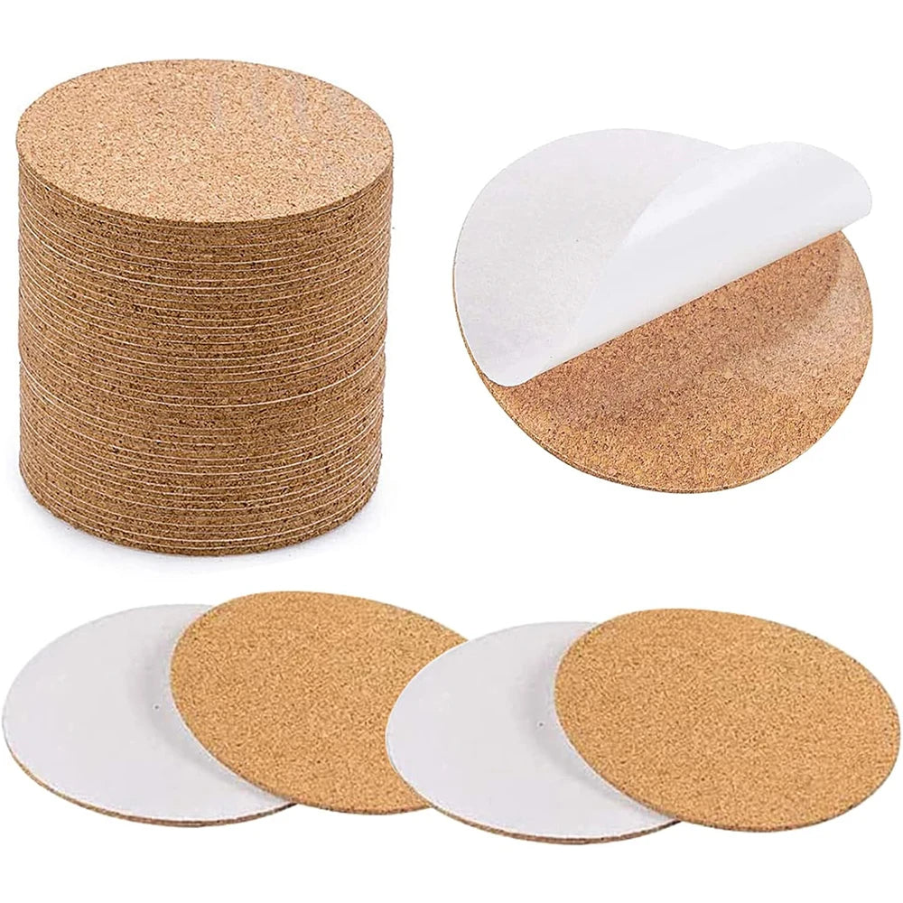 10/20/50Pcs Self-Adhesive Cork Coaster Round Pad for DIY Diamond Art Painting Crafts Cork Mat Zpaxo