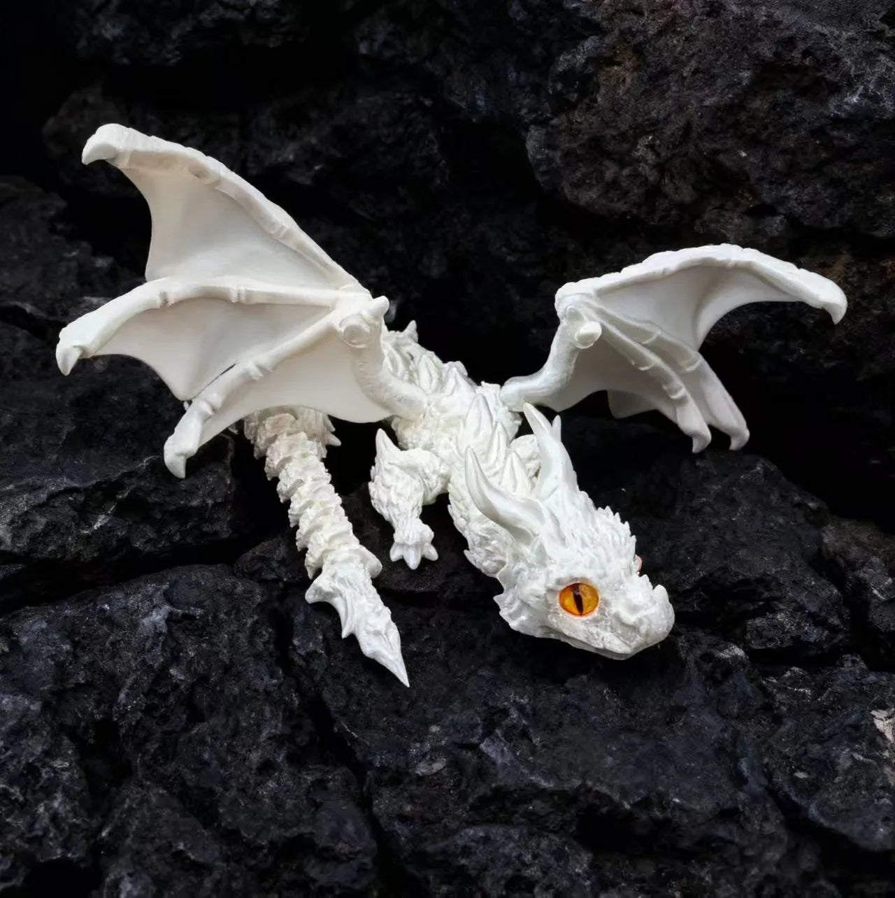 9- 3D Printing Fly Dinosaur Action Figure Mini Toys Home Desktop Zpaxo white 22cm8.6in