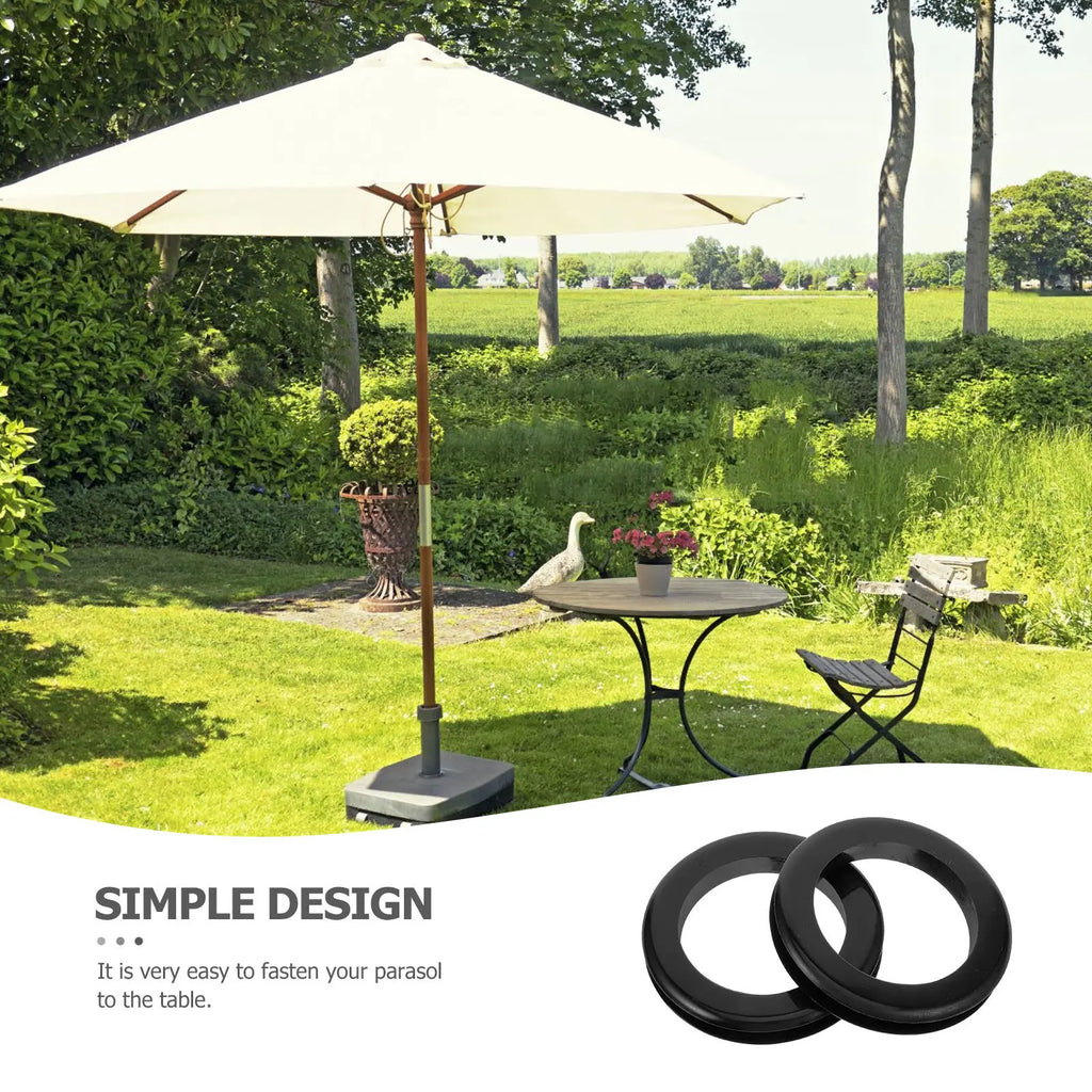 2Pcs Lightweight Silicone Table Umbrella Ring Outdoor Patio Umbrella Hole Plug Sunshade Fixing Tool for Glass Tables Yard Bar Zpaxo