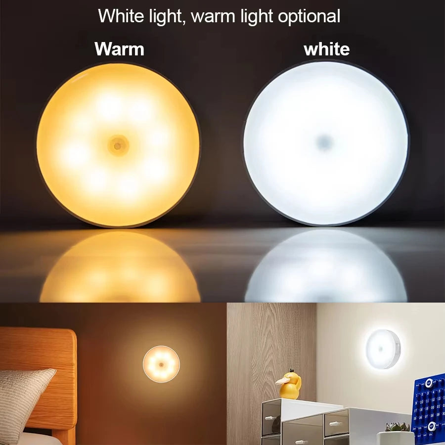 USB Rechargeable Motion Sensor LED Night Light | Circle Lamp