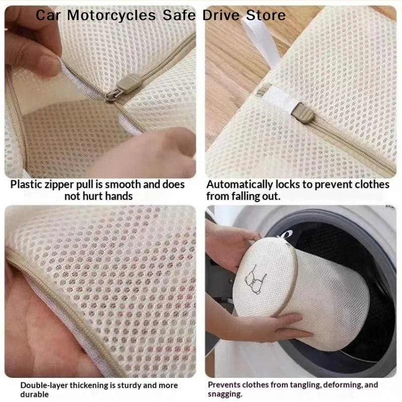 MFine Mesh Embroidery Print Laundry Bags Household Clothes Washing