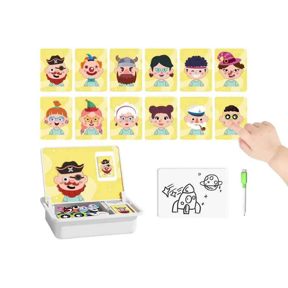 Dress Up Puzzle Creative Face Dress Up Games Double Sided Learning Educational Toys With Write Board And Pen For Boys Girls Zpaxo China Mainland A