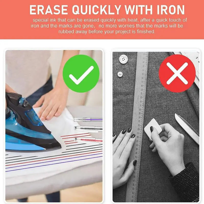 10PCS Water-Soluble Disappearing Pen Stitch Marker Draw Grid On Fabric Embroidery Temporary Erasable Marking Refills Sewing Tool Zpaxo