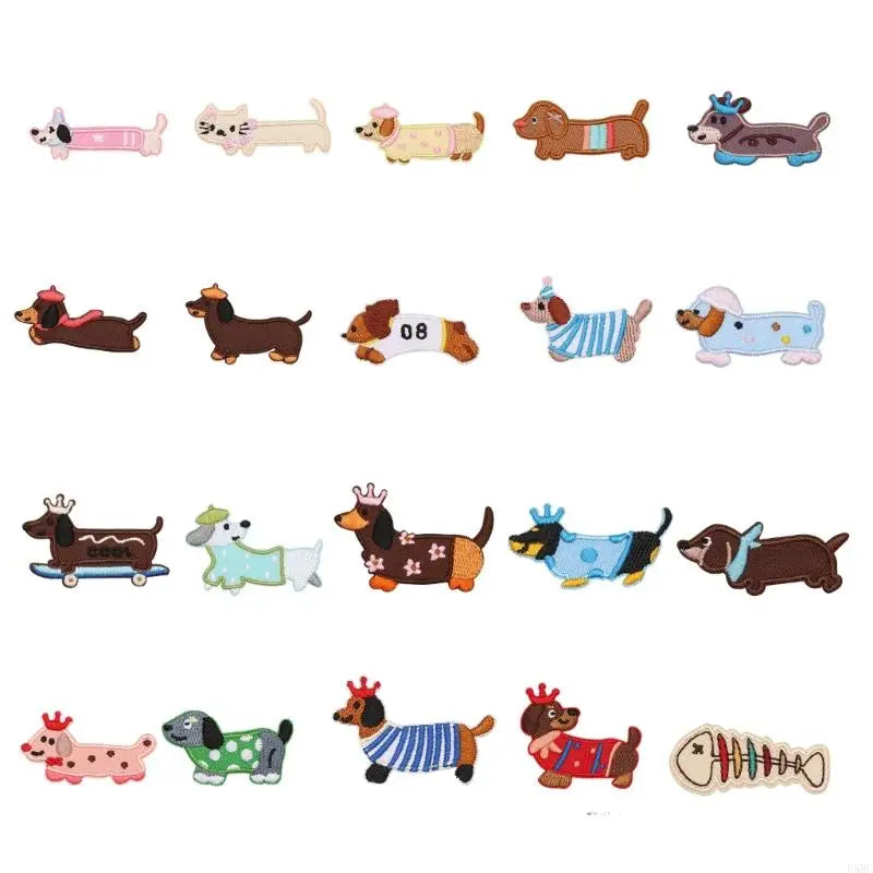 Dog Animal Embroidered Iron Fabric Patches Jackets Backpacks Dress Hat Zpaxo 20 China Mainland