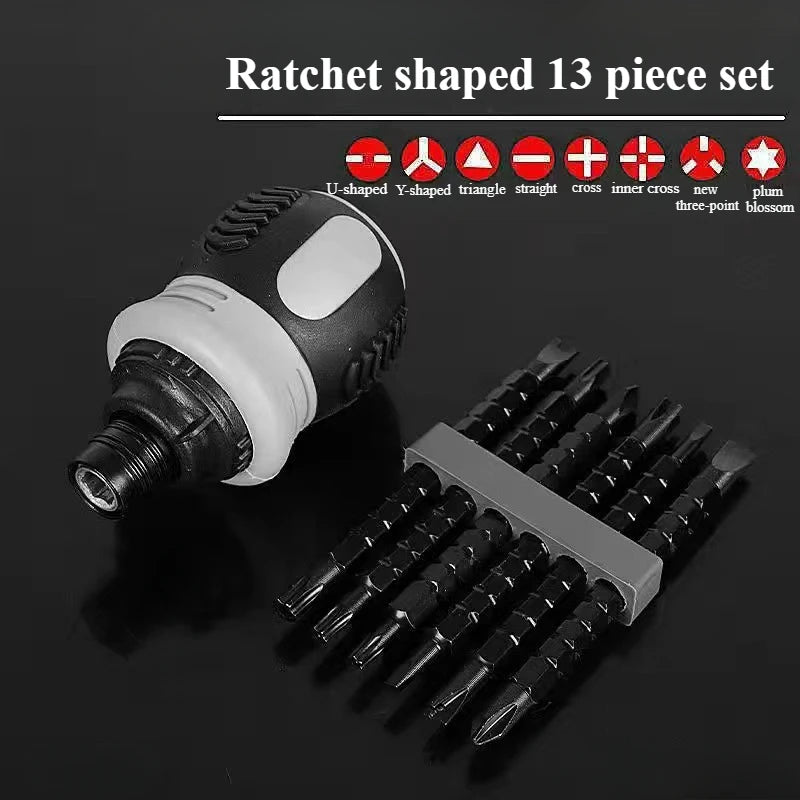 Screwdriver Labor-saving Ratchet Screwdriver Set Slotted Household Tool Multi-function Magnetic Screwdriver Telescopic Labor Zpaxo set 2