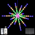 Solar Fairy Lights Outdoor Waterproof Landscape LED Lawn Lamps Firework String Light Garland for Christmas Holiday Garden Decor Zpaxo Multicolor-Battery 112LED China Mainland