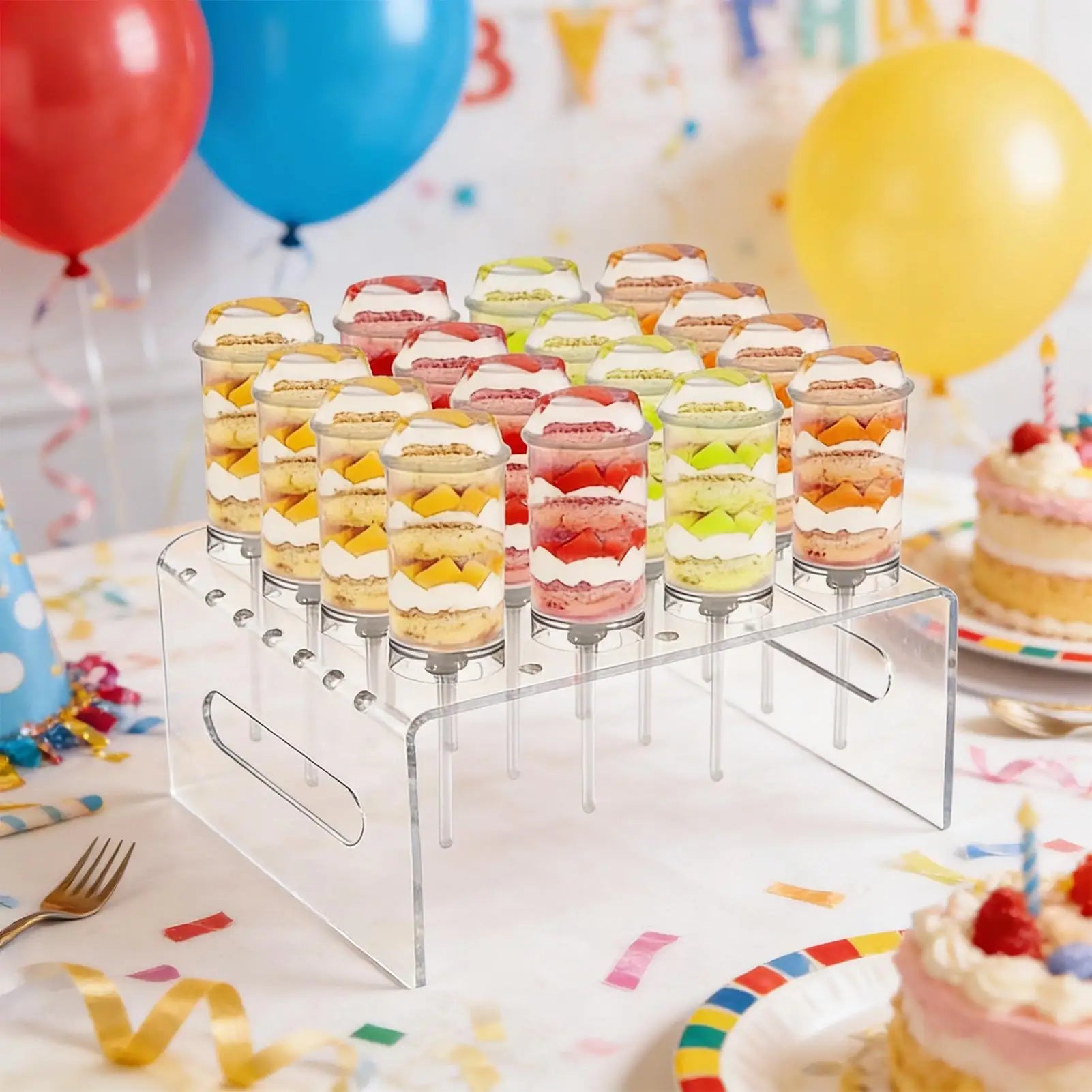 Cake Push Pop Containers Dessert Tubes Push Up Pop Containers with Stand & Lid for Home Dining Room Wedding Birthday Party Zpaxo