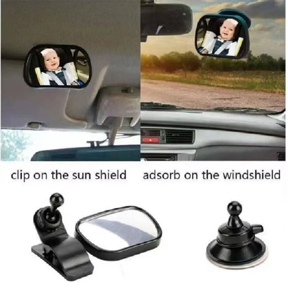 with Suction Baby View Mirror 360 Rotation Adjustable Baby Rear Convex Mirror Safety Clip-On Car Baby Kids Monitor Zpaxo