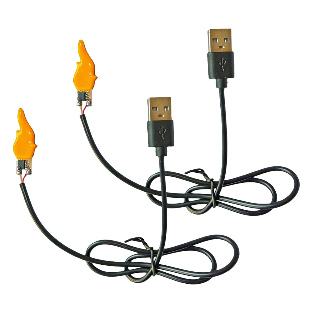 1- DIY Flame Tip Lights Bulb USB 5V Candelabra Night Light Bulbs Plug
