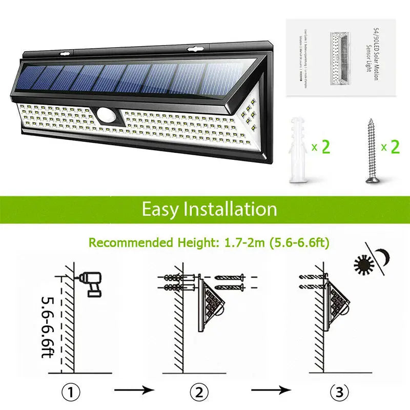 Outdoor Solar Lamp with Motion Detector 3 Modes Waterproof Solar Light Outside Courtyard Lamp Solar 118Led Outdoor Lighting Zpaxo