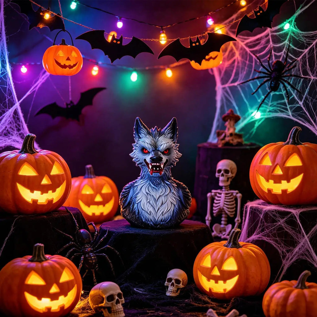 Werewolf Duck Statue Resin Halloween Gothic Decor Creepy Wolf