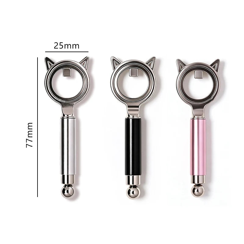 Double-headed Cat Eye Nail Art Magnetic Tool Suck Hollow Effect Circular Cat Eye Magnet Ring With Handle For Gel Nail Polish Zpaxo