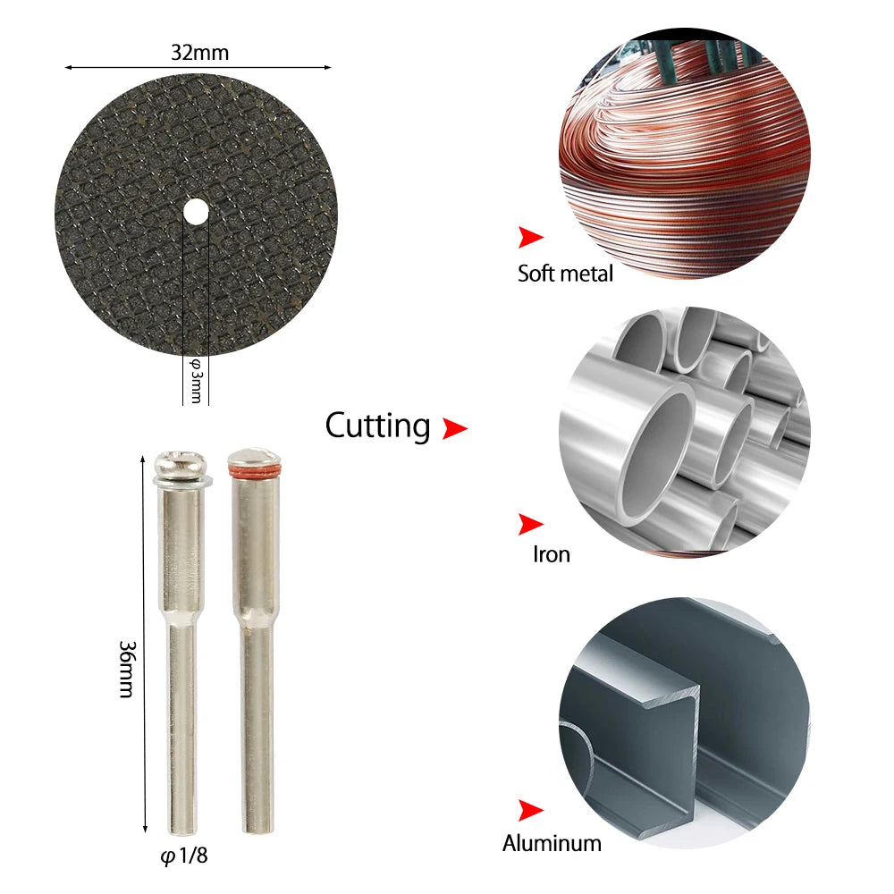 11/30/32pcs Mini Circular Saw Blade Set Sanding Grinding Wheel Cutting Disc for Dremel Metal Cutting Rotary Tools Accessories Zpaxo