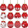 24-Pack Wooden Christmas Ball Pendants – Tree & Yard Ornaments Christmas Ornament Set Zpaxo 24PCS 8cm