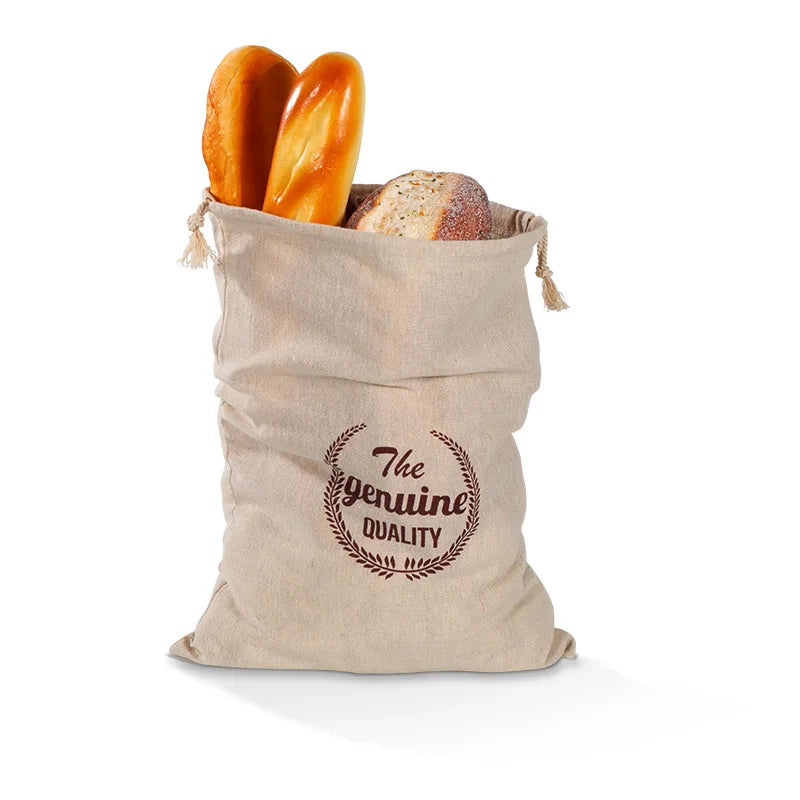 2026 New Arrival！Linen Bread Bags Reusable Portable Drawstring Kitchen Organizer Home Homemade Artisan Bread Storage Bag Zpaxo