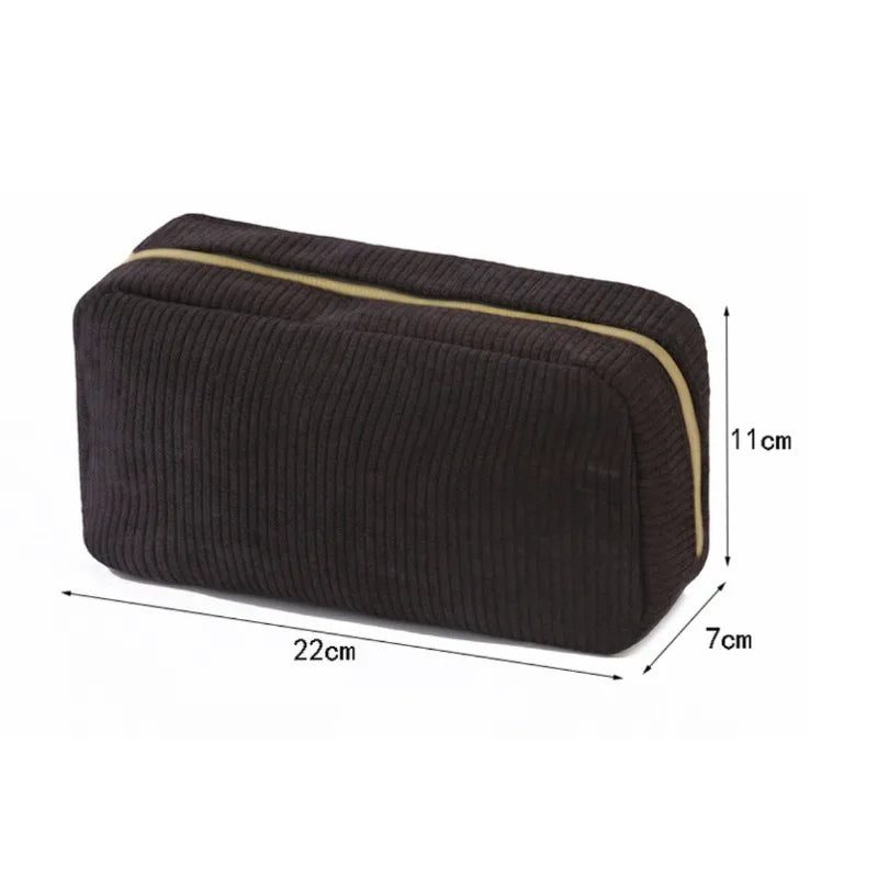 Corduroy Cosmetic Bag – Travel Makeup & Toiletry Organizer Pouch Cosmetic Travel Bag Zpaxo
